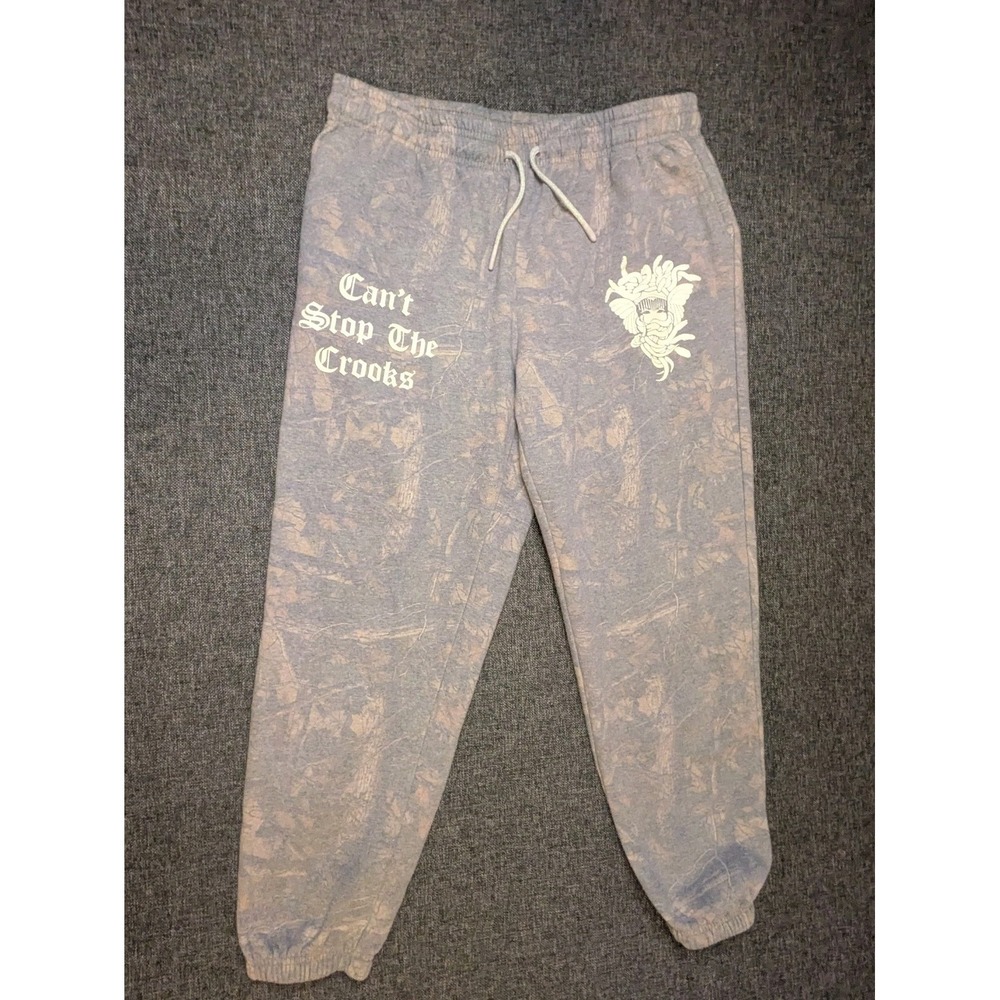 Crooks & Castles Can't Stop The Crooks Multicolor Sweat Pants Joggers Size Large